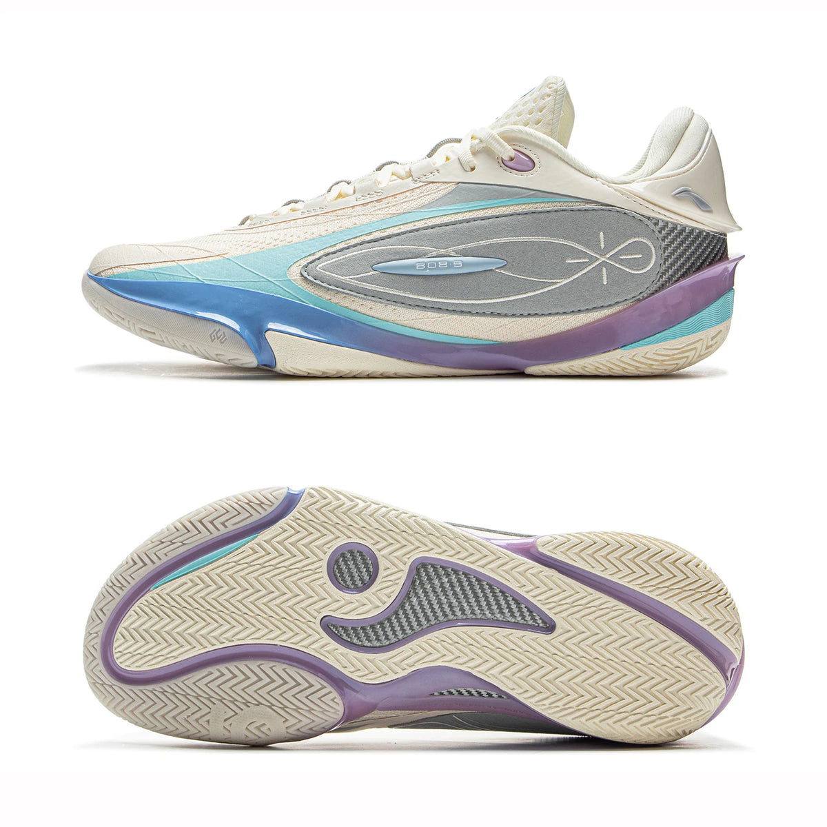 Zapatillas Li-Ning Wade 808 5 Ultra crema, celeste y lila