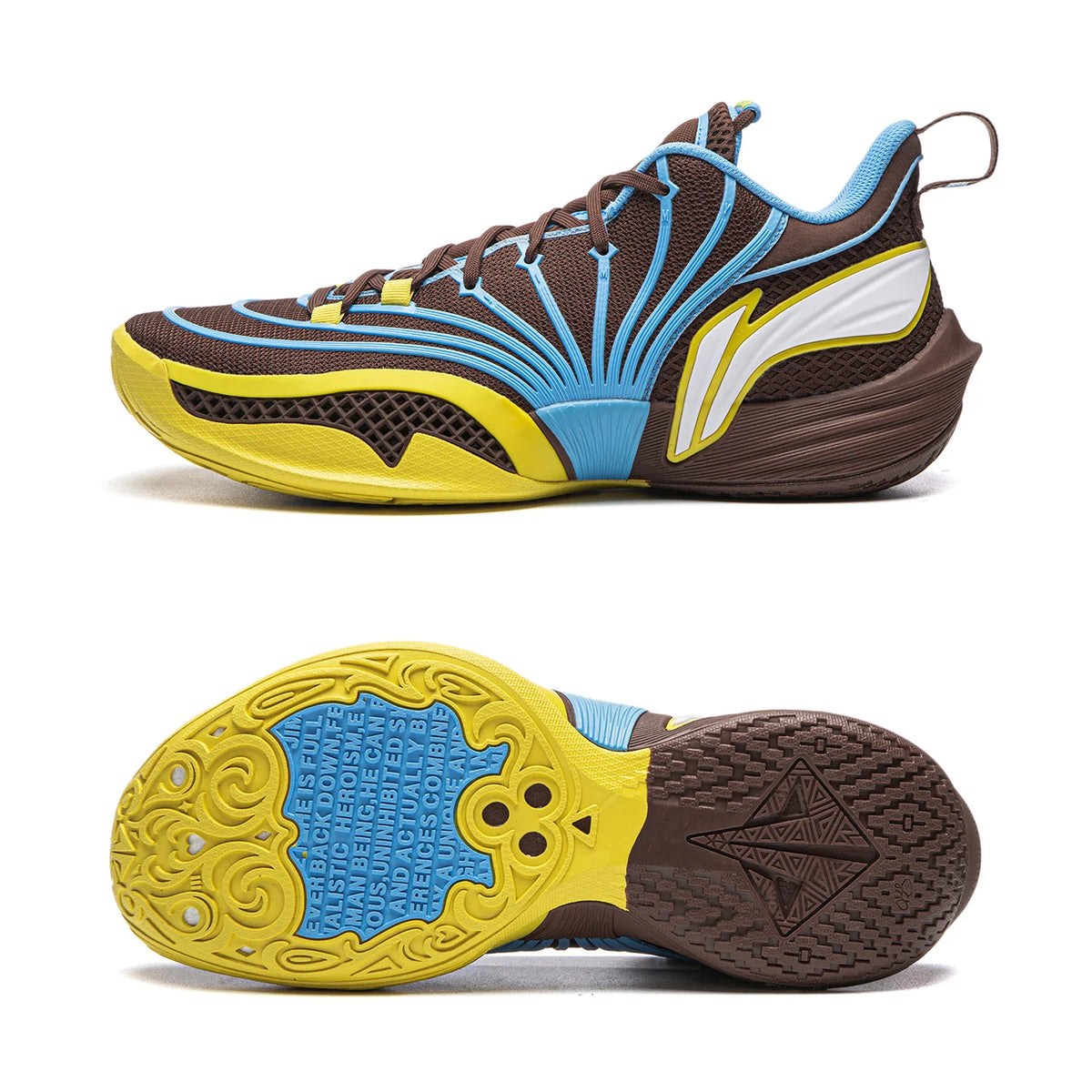 Zapatillas Li-Ning Buckets 2 café, amarillo y azul