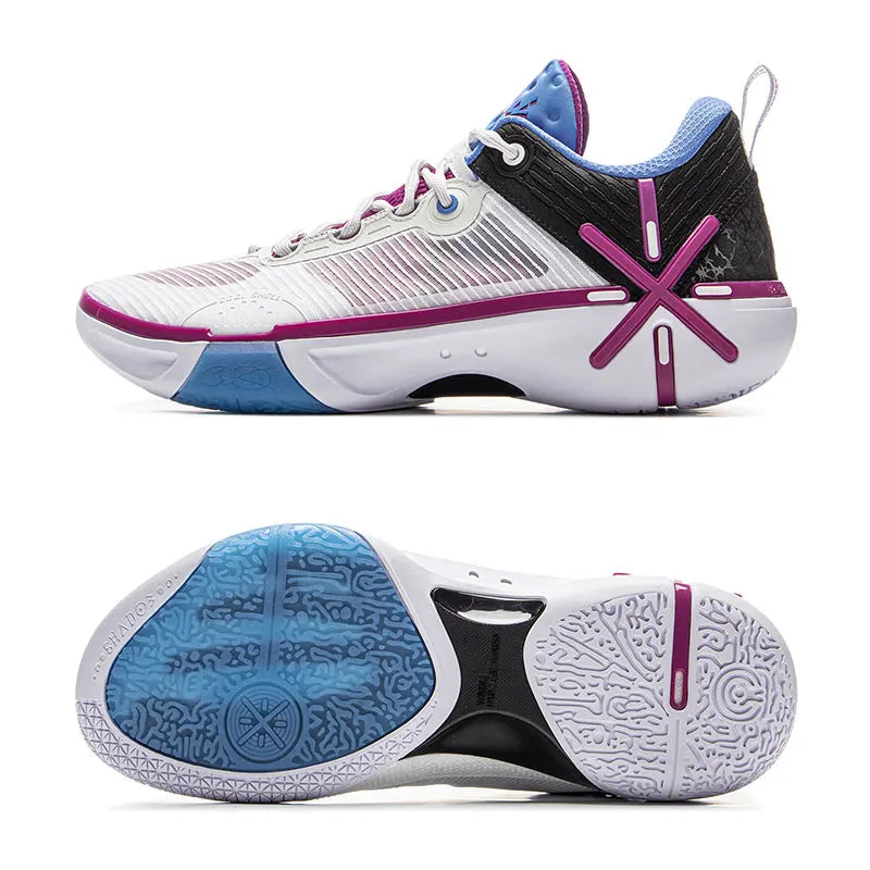 Zapatillas Li-Ning Wade Shadow 6 V2 blanco, azul y morado