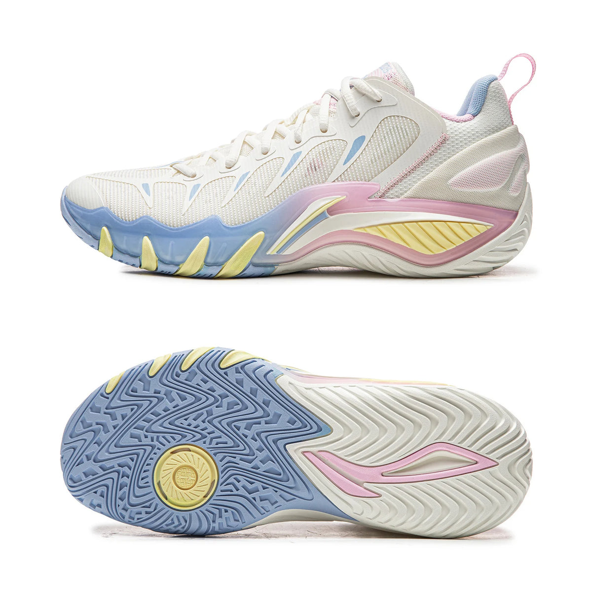 Zapatillas Li-Ning BadFive Storm 2026 blanco, celeste y rosado