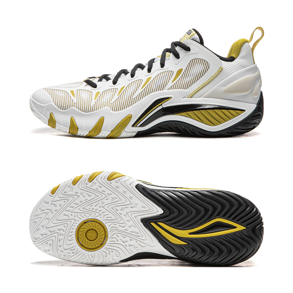 Zapatillas Li-Ning BadFive Storm 2026 blanco, negro y dorado