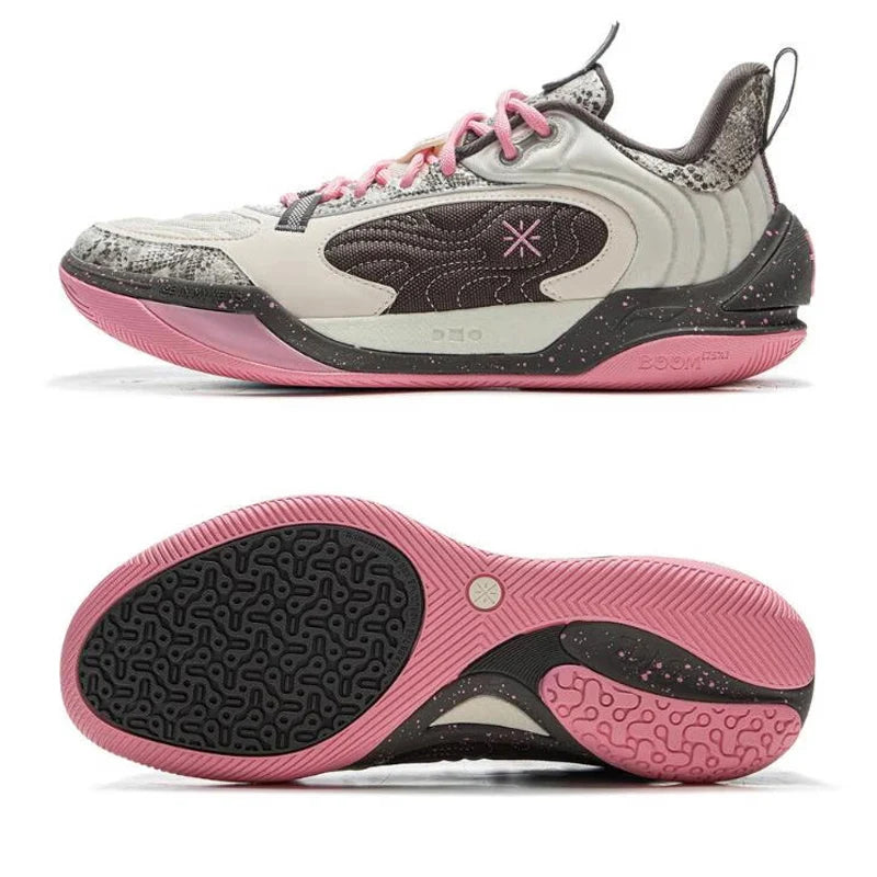 Zapatillas Li-Ning Wade Ice Blood 2 V2 gris y rosado